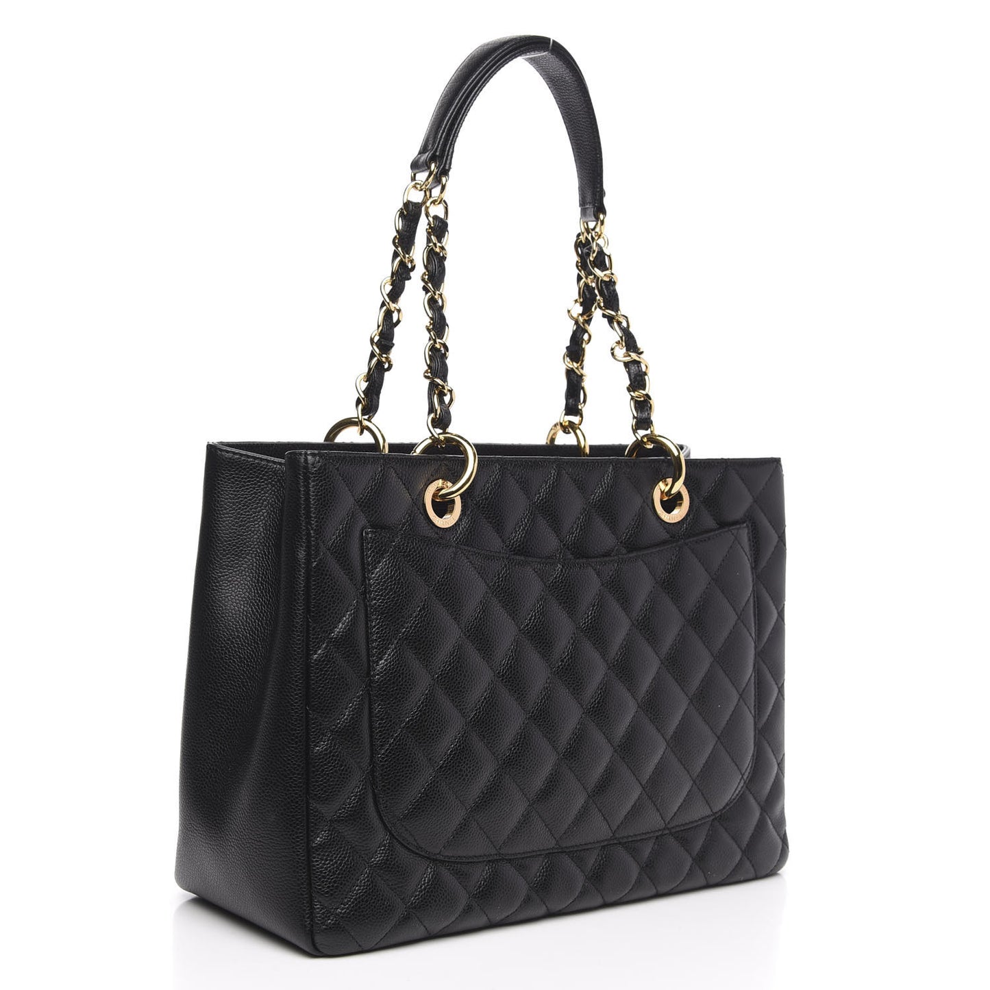 Caviar Quilted Grand Shopping Tote GST Black