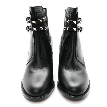 Valentino Garavani Calfskin Rockstud Double Buckle Beatle Chelsea 70mm Ankle Boots 40 Black 3 of 9
