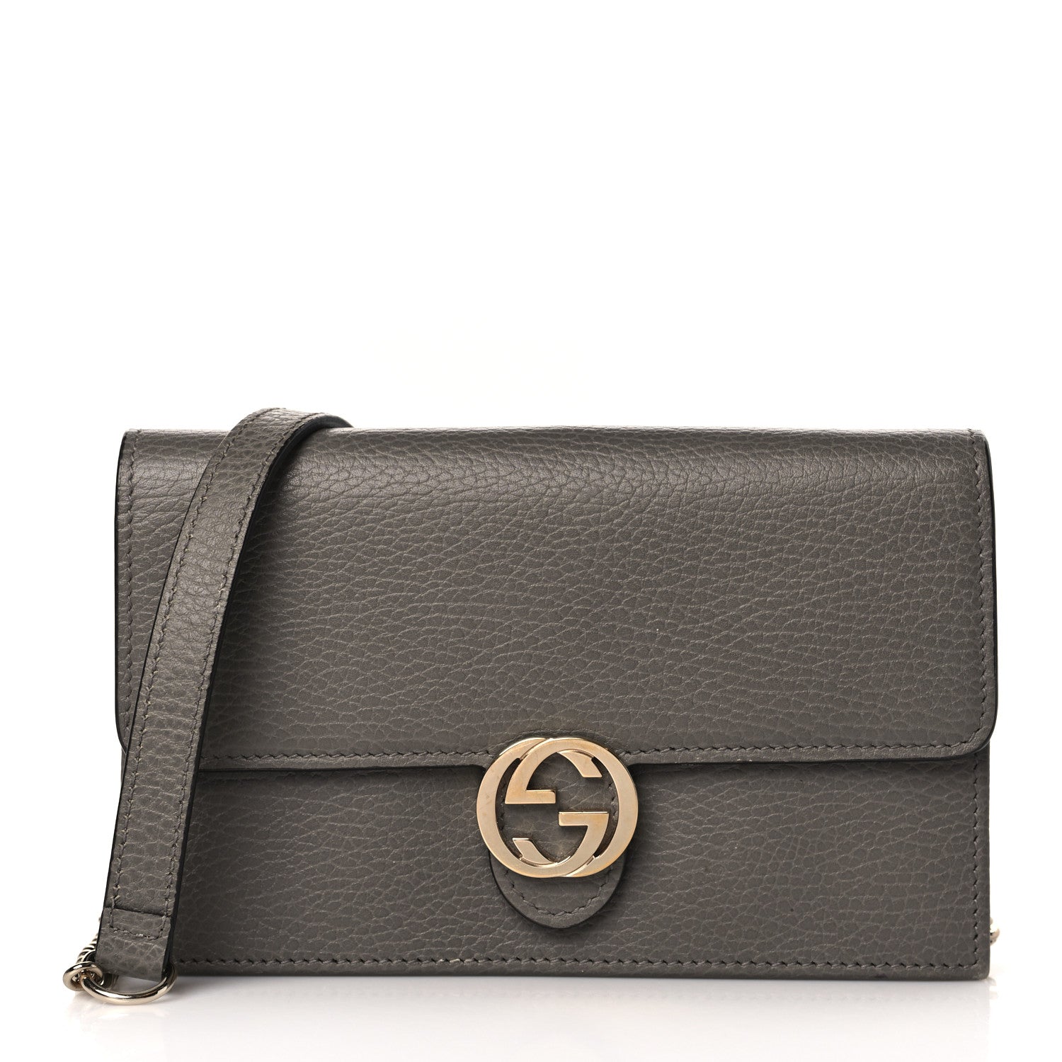 Gucci Dollar Calfskin Interlocking G Chain Wallet Loess 1 of 9