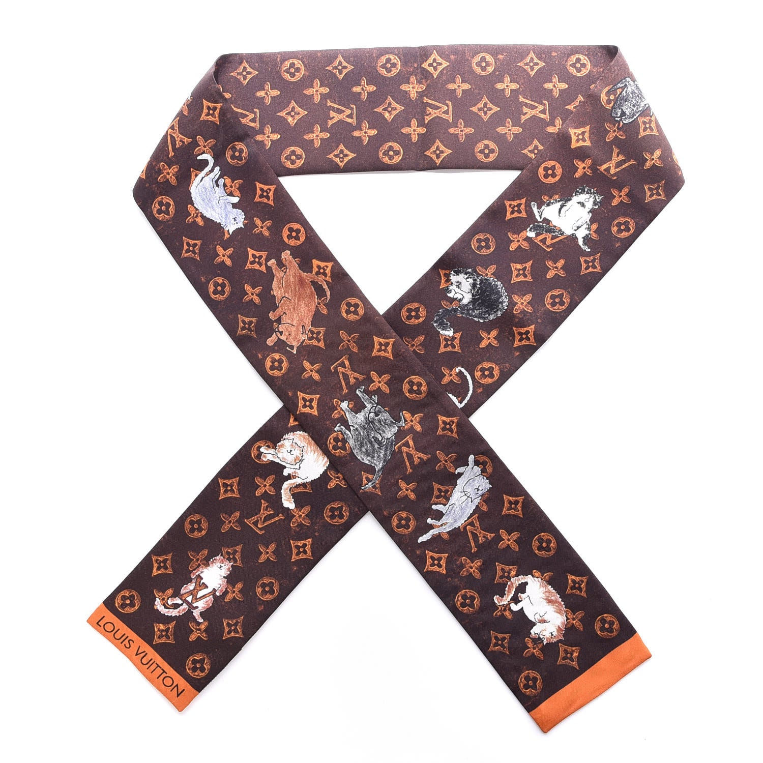 Louis Vuitton Silk Catogram Classic Bandeau Marron 1 of 4