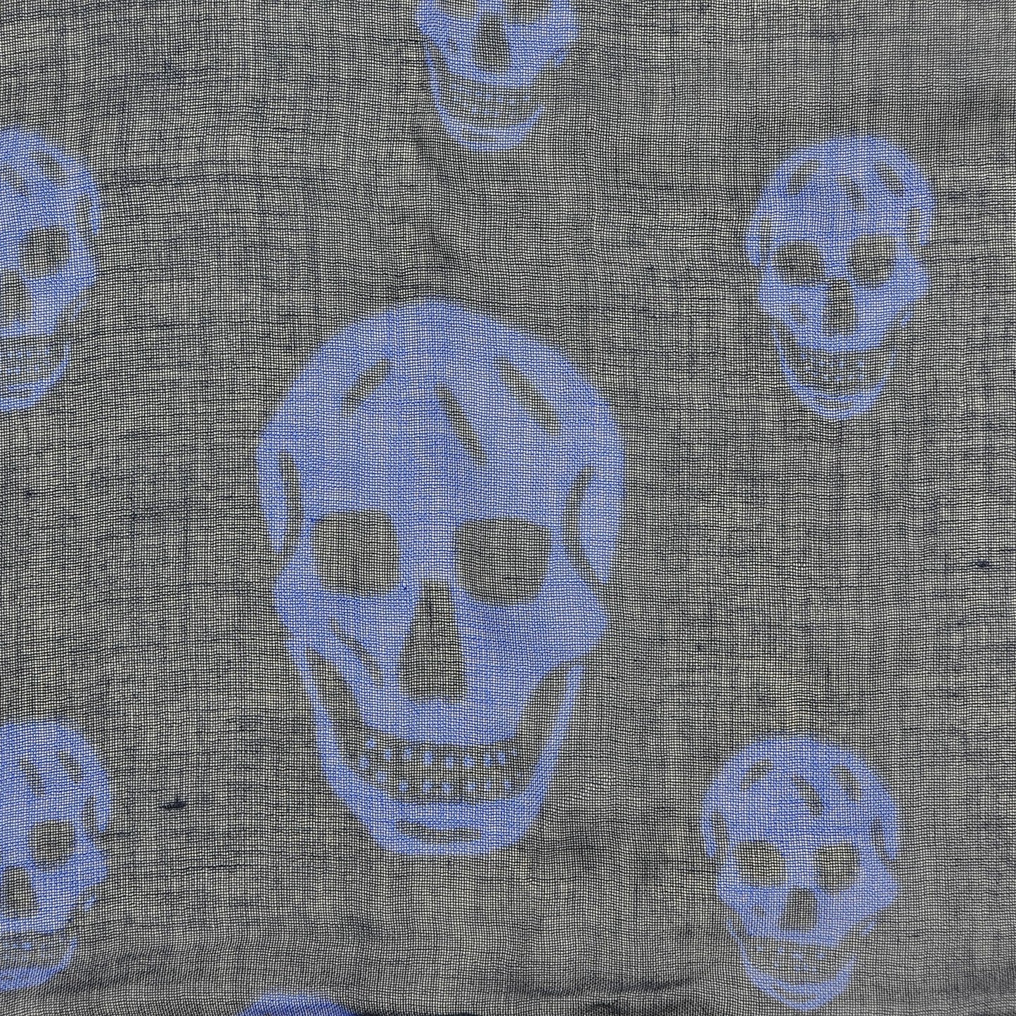 Modal Cashmere Skull Scarf Navy Royal Blue