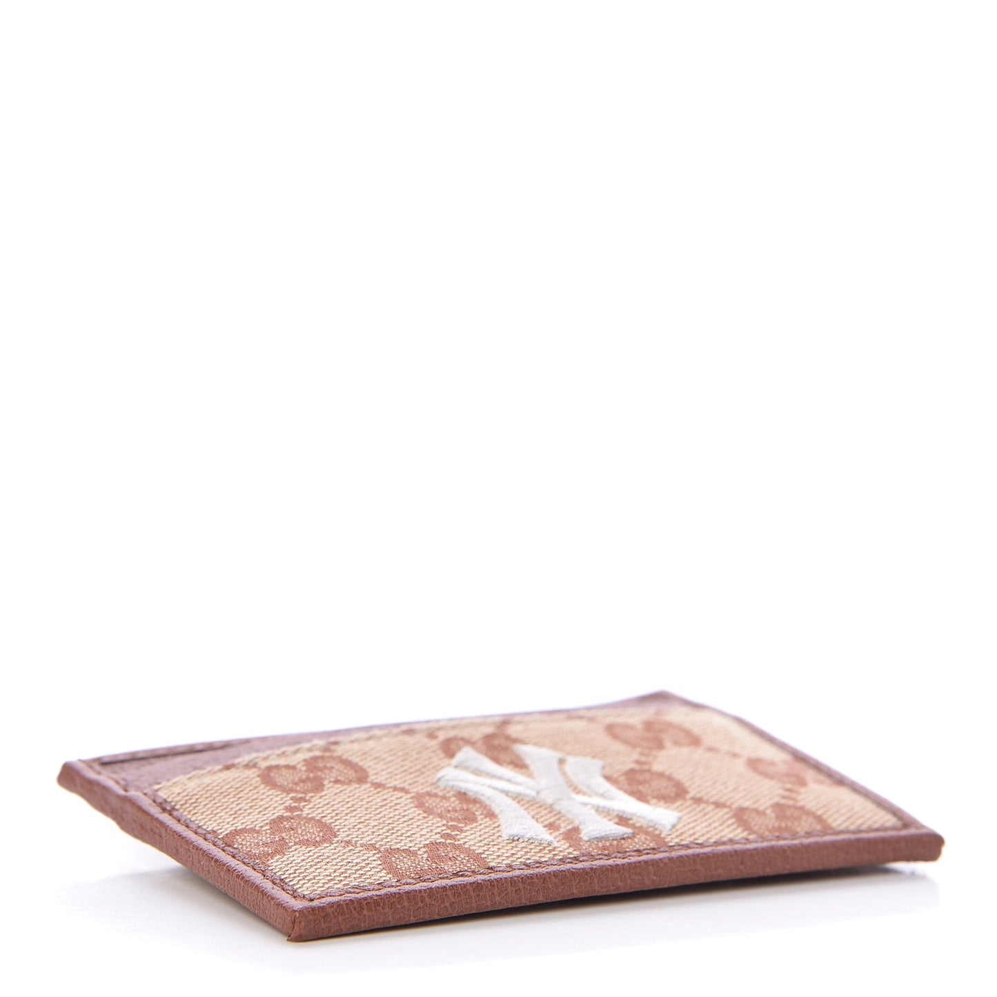 X MLB GG Monogram NY Yankees Card Holder Beige Ruggine Ivory