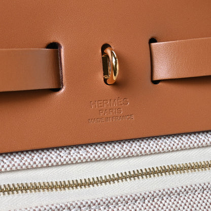Hermes H Plume Canvas Vache Hunter Circuit 24 Herbag Zip Retourne 31 Gris Meyer Ecru Beige Naturel 7 of 12