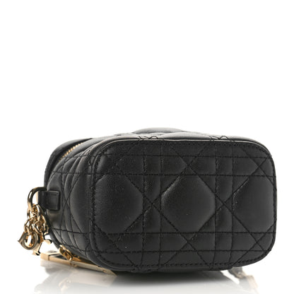 Christian Dior Lambskin Cannage Micro Lady Dior Vanity Case Black 4 of 11