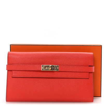 Hermes Epsom Kelly Longue Wallet Rose Jaipur 8 of 8
