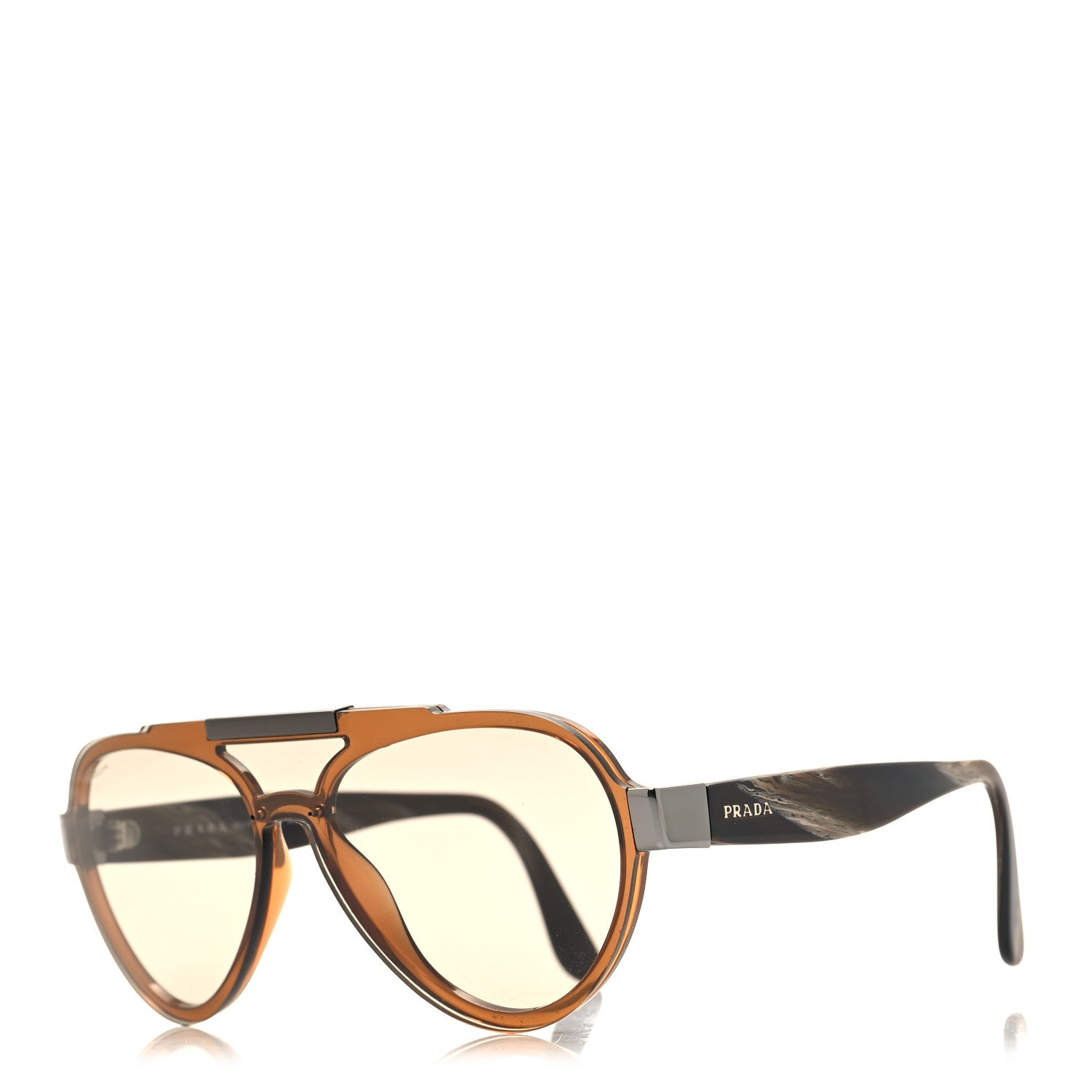 Prada Acetate Aviator Sunglasses SPR01U Brown 1 of 7