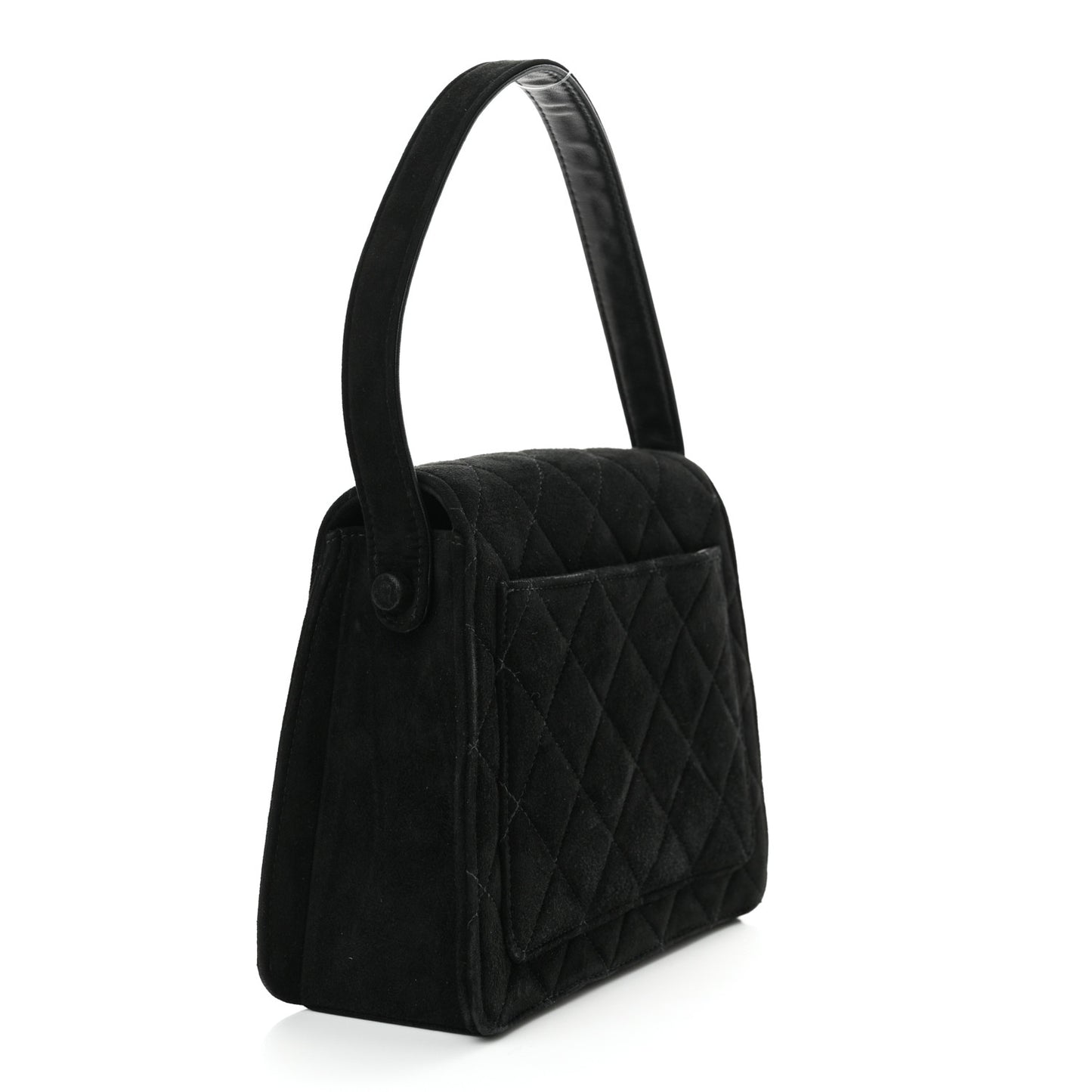 Suede Quilted Shoulder Bag Black