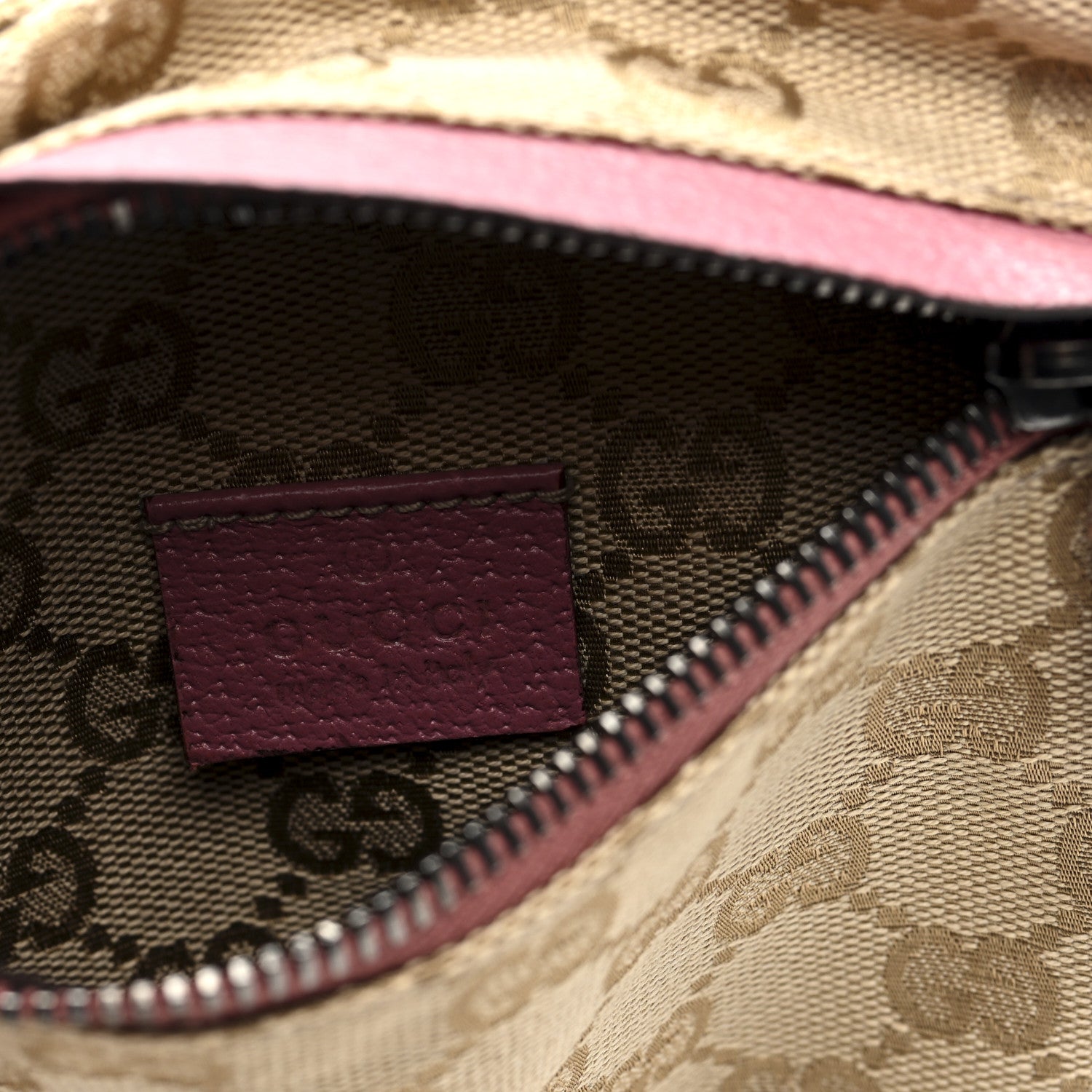 Gucci GG Monogram Web Double Pocket Belt Bag Pink 1862782