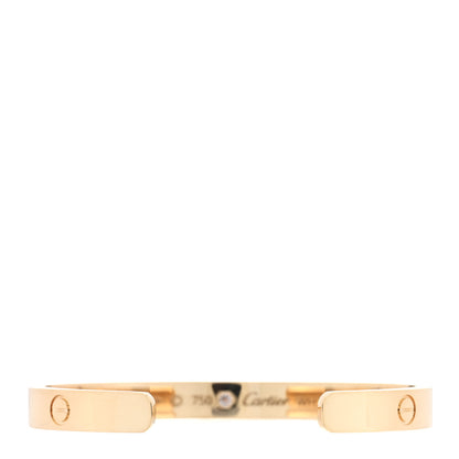 Cartier 18K Yellow Gold 1 Diamond LOVE Cuff Bracelet 17 2 of 3