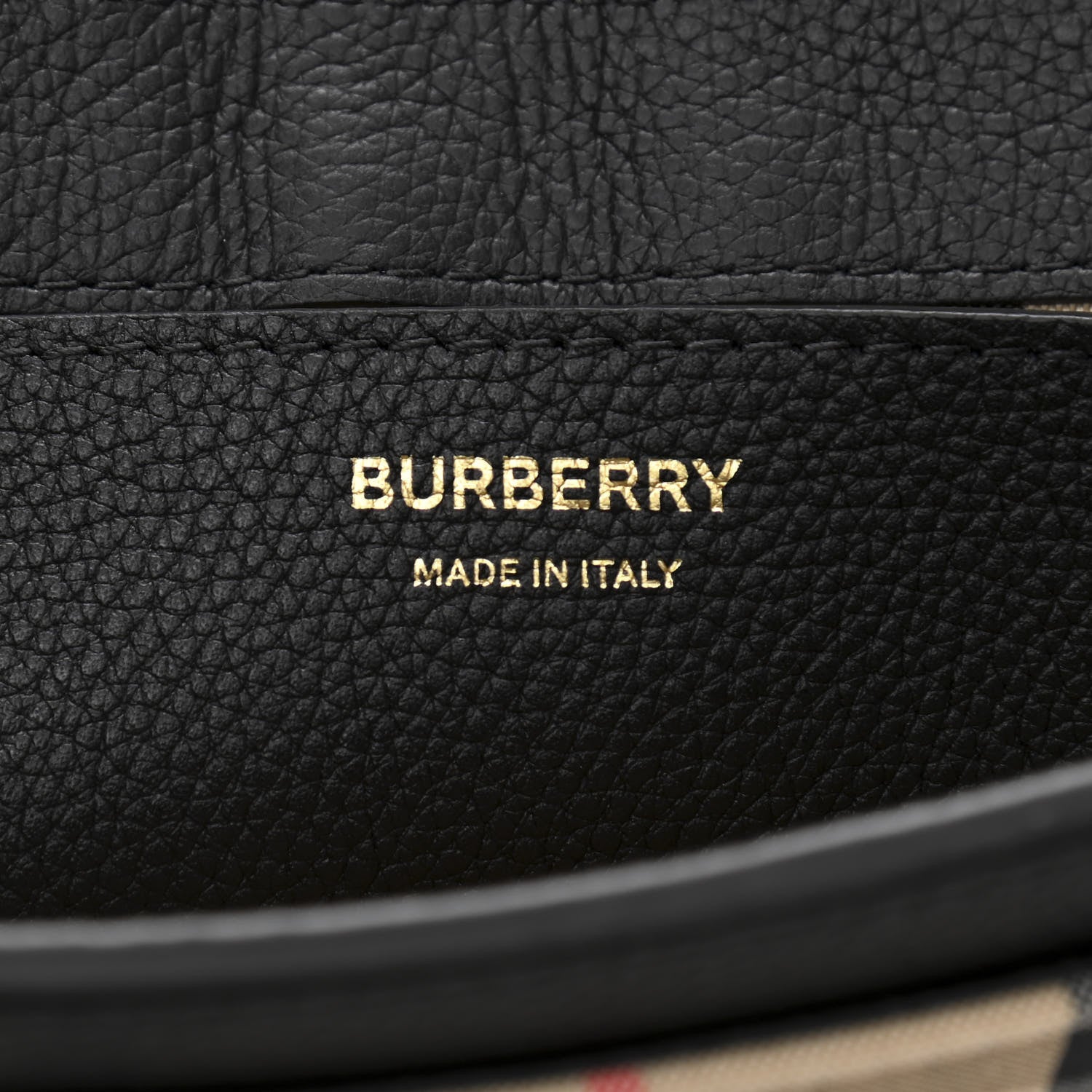 Burberry Grainy Calfskin Vintage Check Note Crossbody Bag Black 6 of 9