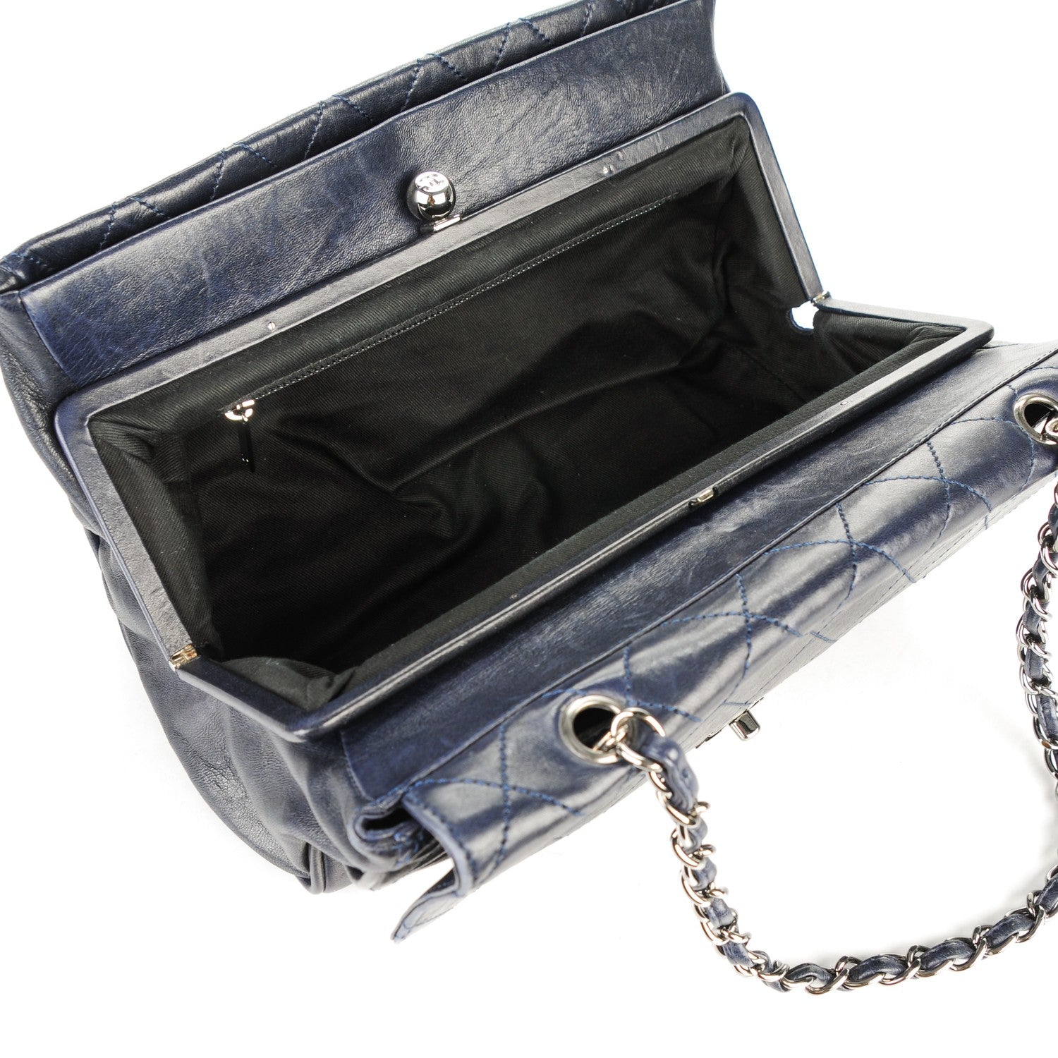 Chanel Lambskin Quilted Ritz Flap Navy 5 of 7