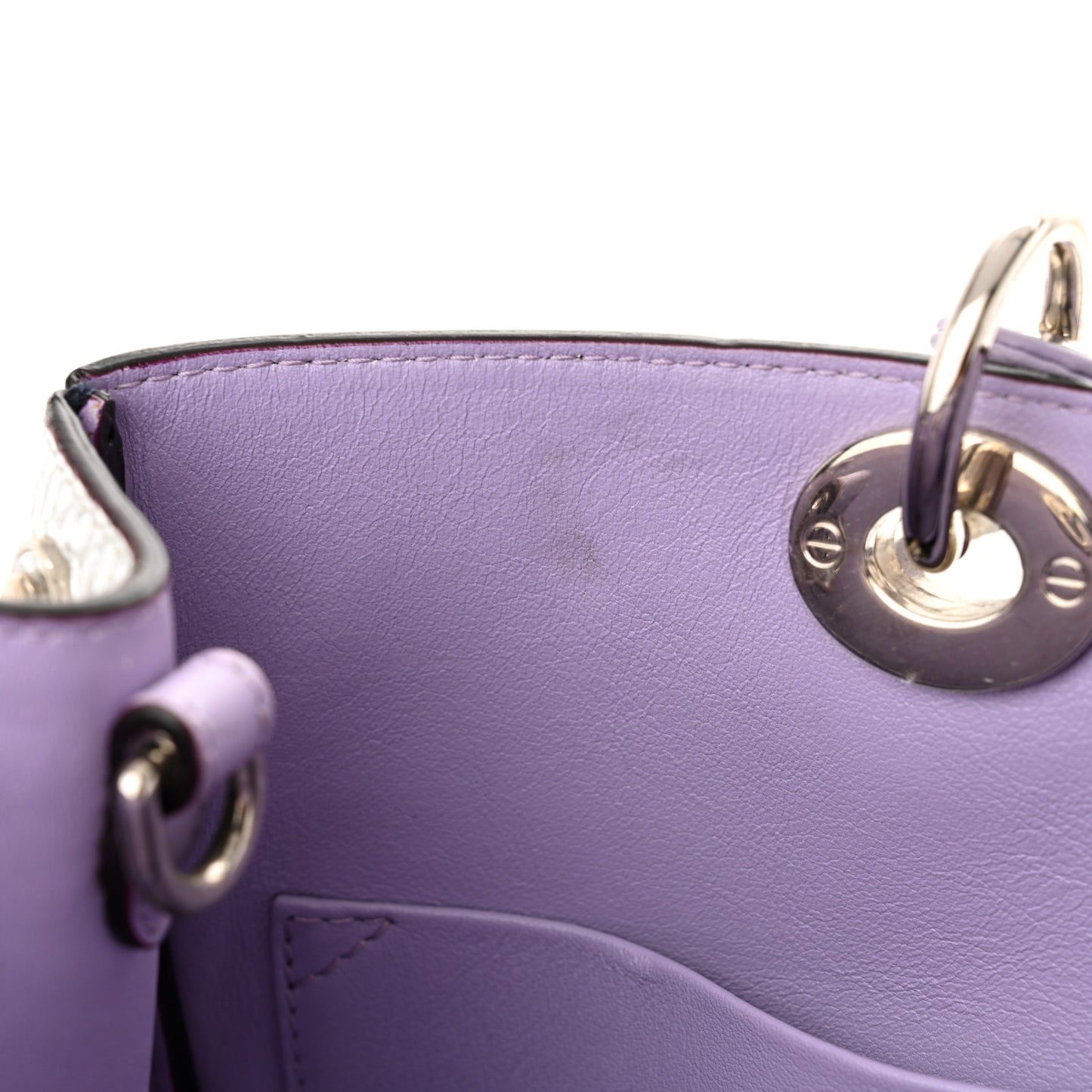 Calfskin Snakeskin Medium Diorissimo Tote Navy Purple Silver