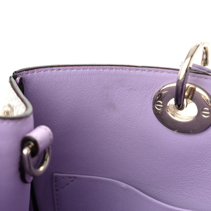 Christian Dior Calfskin Snakeskin Medium Diorissimo Tote Navy Purple Silver 12 of 12