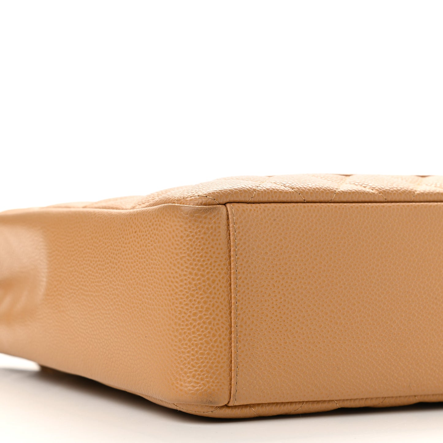 Caviar Quilted Petit Shopping Tote PST Dark Beige
