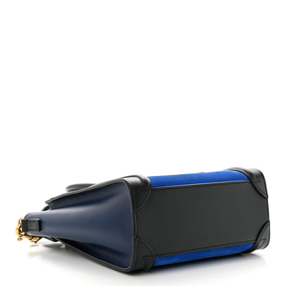Celine Smooth Calfskin Nubuck Nano Tri-Color Luggage Bright Blue 4 of 10