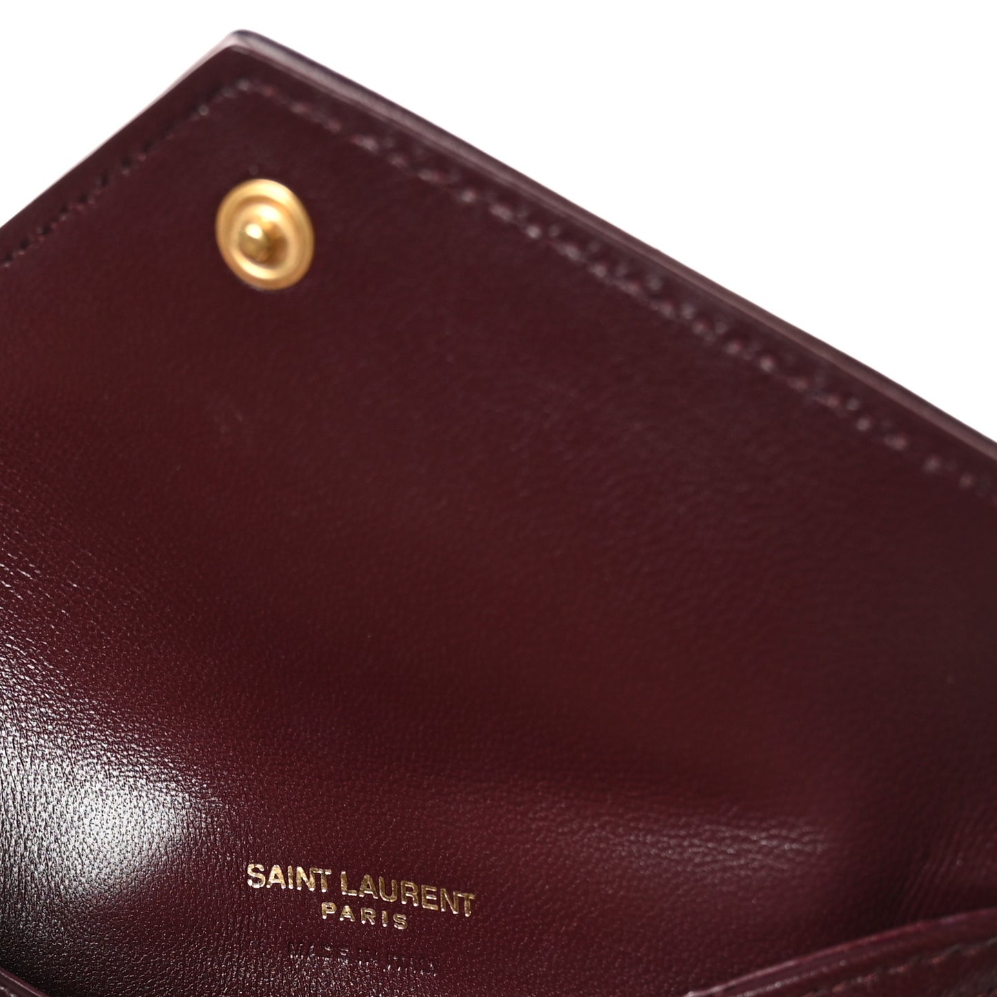 Lambskin Matelasse Chevron Monogram Compact Wallet  Rouge Cabernet