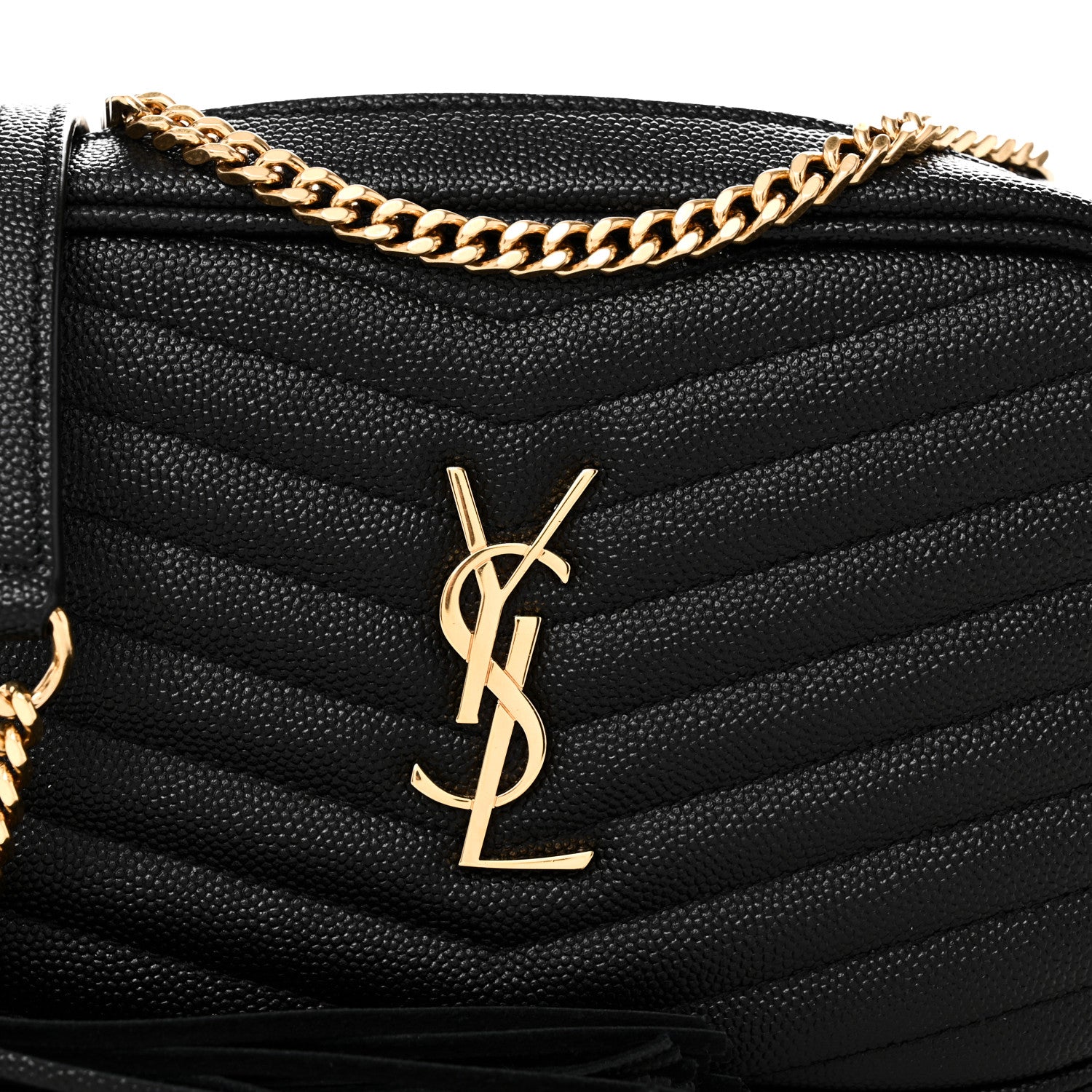 Saint Laurent Grain De Poudre Matelasse Monogram Mini Lou Camera Bag Black 8 of 10