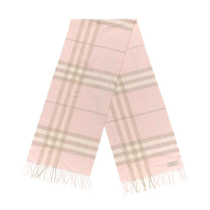 Burberry Cashmere Giant Check Fringe Scarf Pink 3 of 4