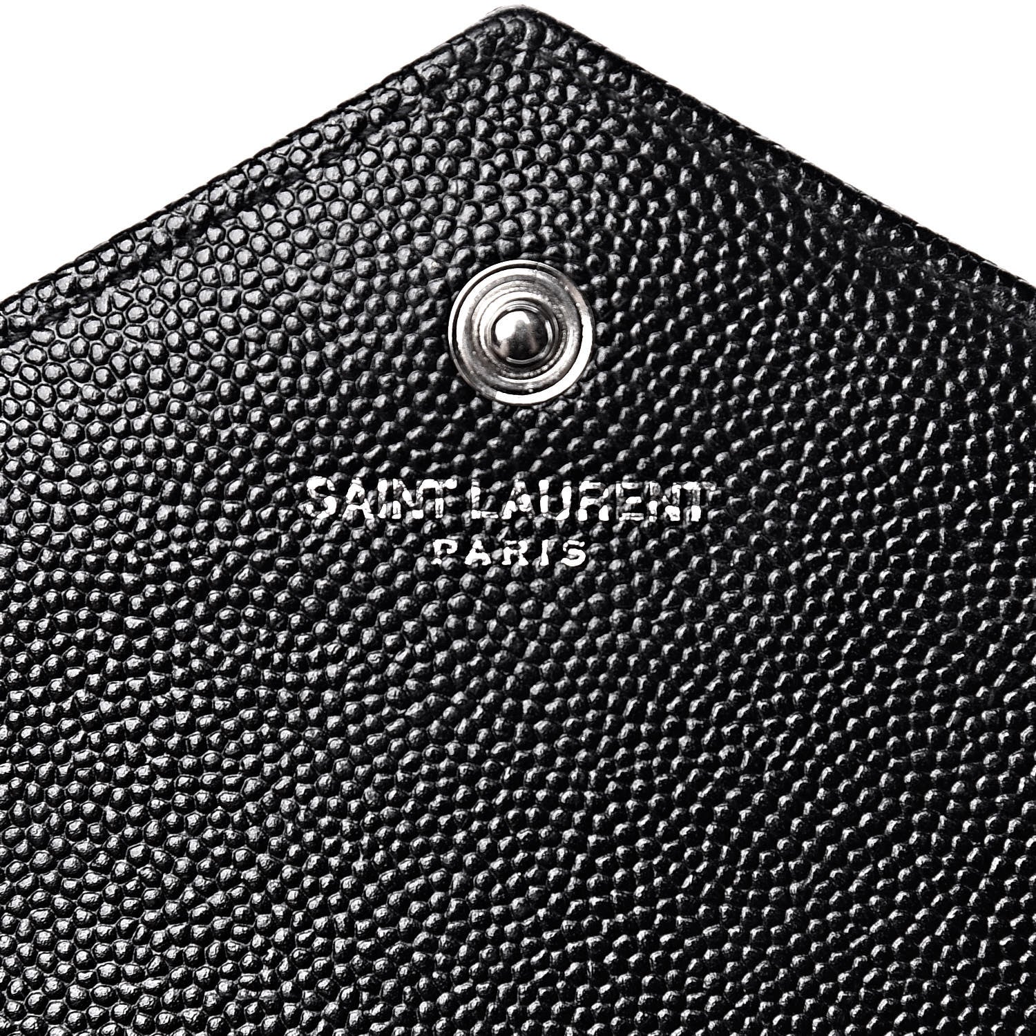 Saint Laurent Grain De Poudre Matelasse Chevron Monogram Chain Wallet Black 7 of 10