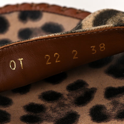 Valentino Garavani Canvas Leopard Print Rockstud Ankle Wrap Espadrille Flatform Sandals 38 Brown 6 of 9