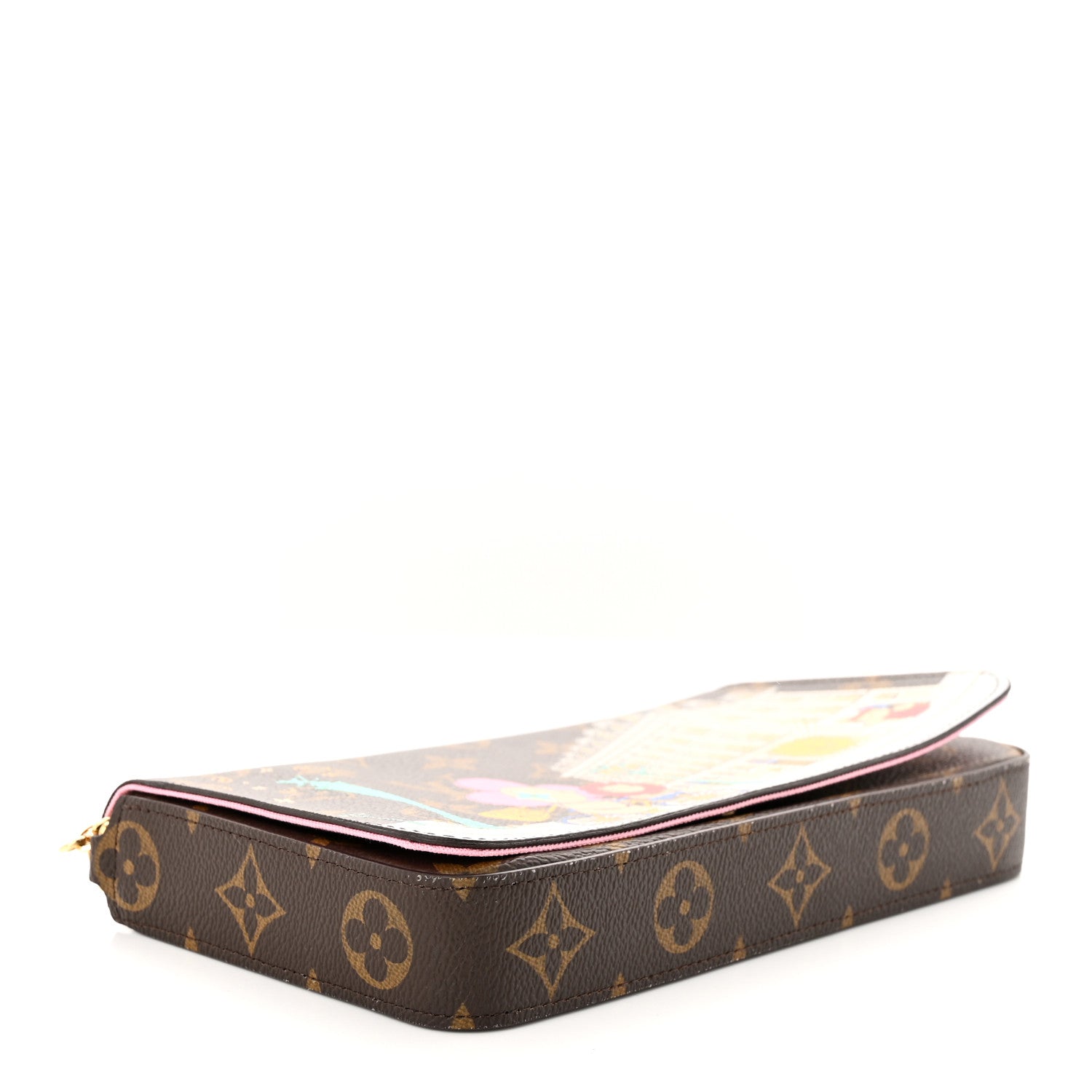 Louis Vuitton Monogram 2022 Christmas Animation Paris Pochette Felicie Chain Wallet Pink 5 of 11