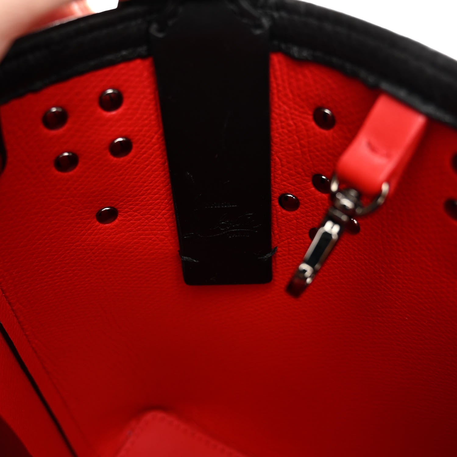 Christian Louboutin Calfskin Empire Spike Studded Mini North South Cabata Tote Black 6 of 9