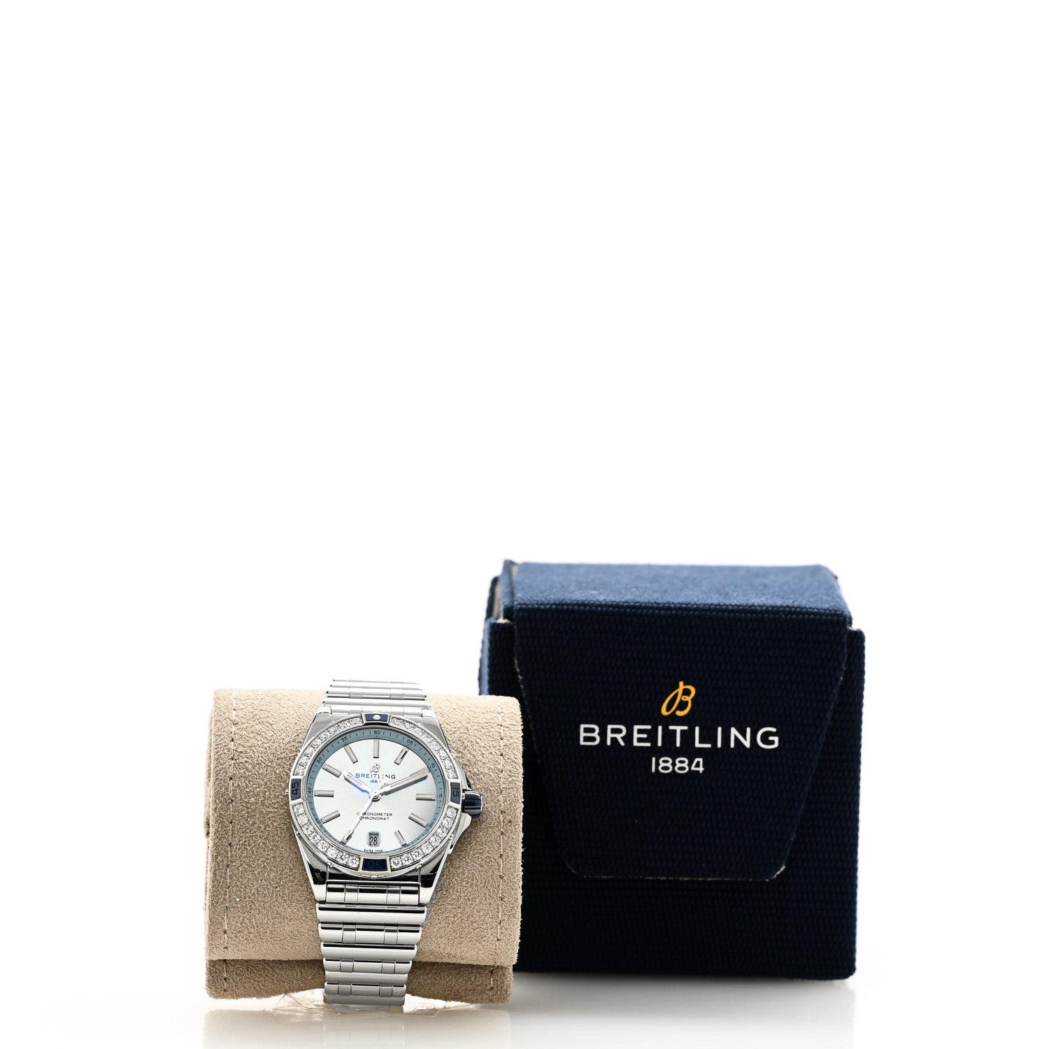 Breitling Stainless Steel Diamond Bezel 38mm Chronomat Automatic Watch Ice Blue A17356 5 of 5