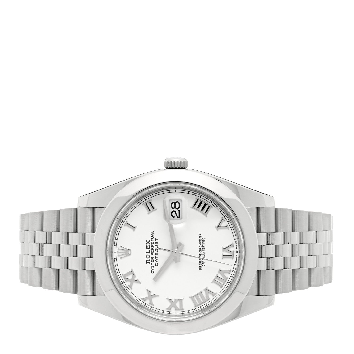 Rolex Stainless Steel 41mm Oyster Perpetual Datejust Watch White Roman 126300 2 of 5