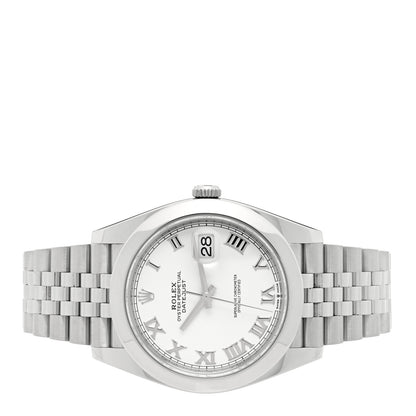 Rolex Stainless Steel 41mm Oyster Perpetual Datejust Watch White Roman 126300 2 of 5