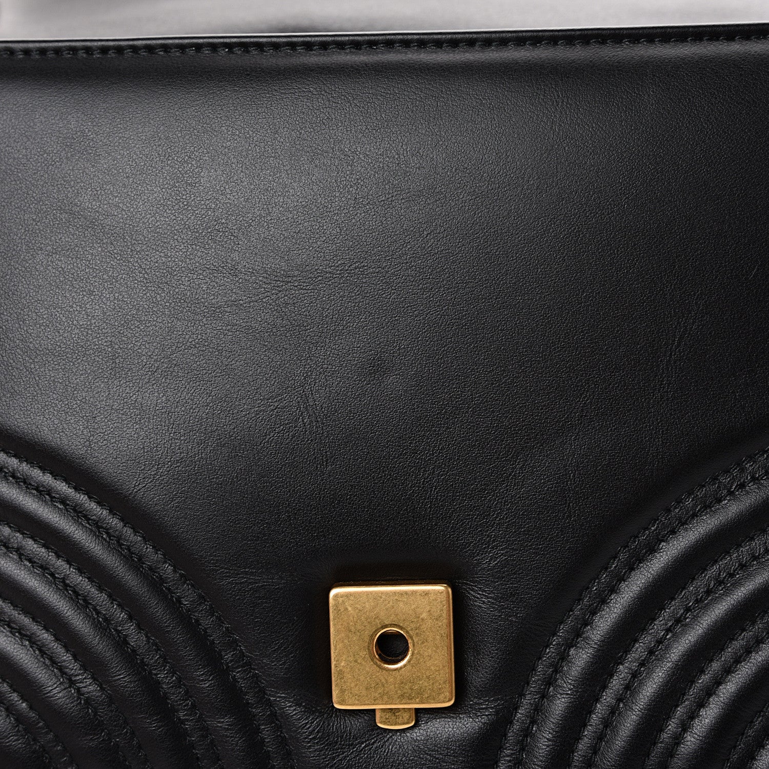 Gucci Calfskin Matelasse Small GG Marmont Top Handle Shoulder Bag Black 7 of 11