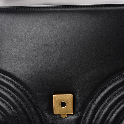 Gucci Calfskin Matelasse Small GG Marmont Top Handle Shoulder Bag Black 7 of 11