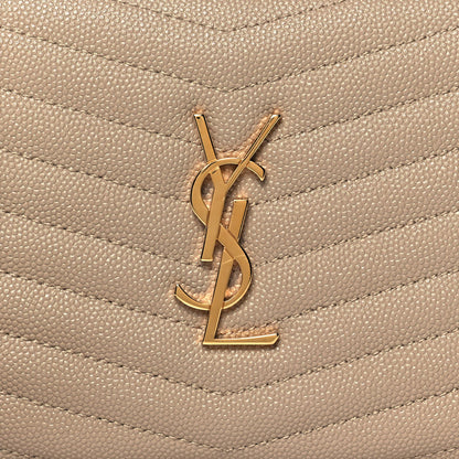 Saint Laurent Grain De Poudre Matelasse Monogram Mini Lou Camera Bag Dark Beige 6 of 11