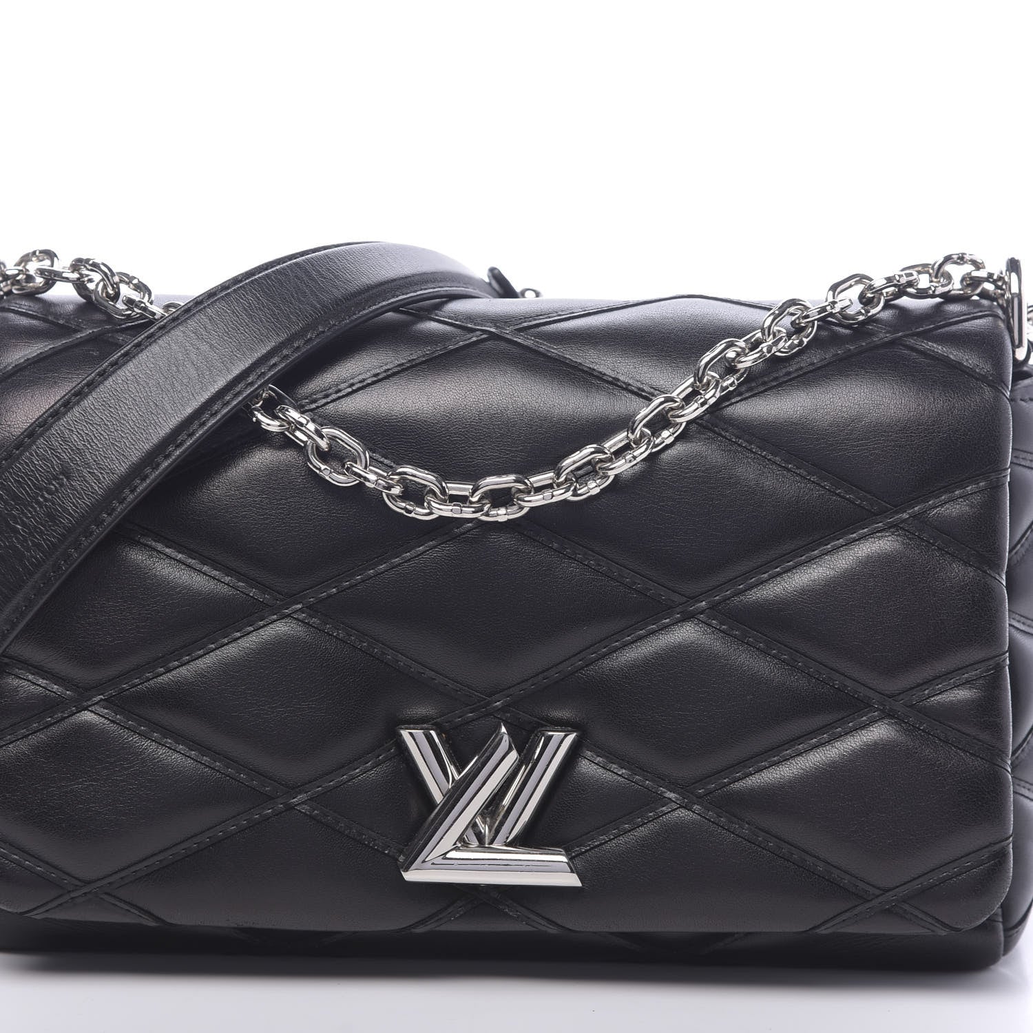 Louis Vuitton Lambskin Malletage GO-14 MM Black 10 of 11