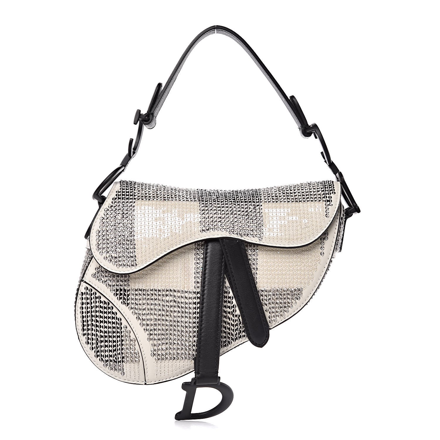 Christian Dior Crystal Calfskin Mini Saddle Bag Latte 1 of 7