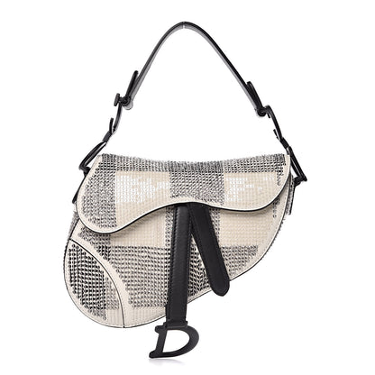 Christian Dior Crystal Calfskin Mini Saddle Bag Latte 1 of 7