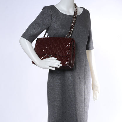 Chanel Patent Jumbo Single Flap Bordeaux 2 of 8