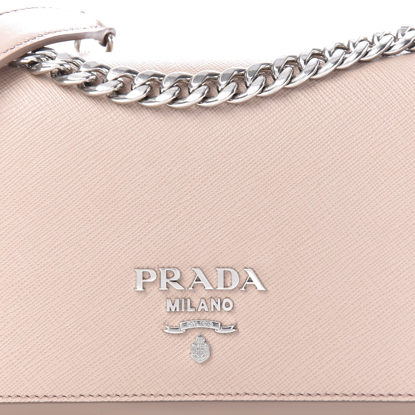 Saffiano Soft Calfskin Chain Crossbody Bag Cipria