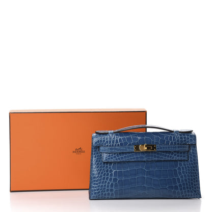 Hermes Shiny Alligator Kelly Pochette Mykonos 31 of 31