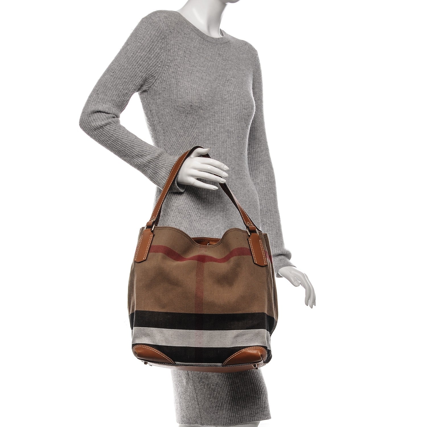 Burberry Canvas Mega Check Medium Maidstone Saddle Brown 2 of 10