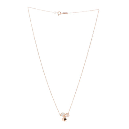 Tiffany 18K Rose Gold Diamond Paper Flowers Pendant Necklace 3 of 6