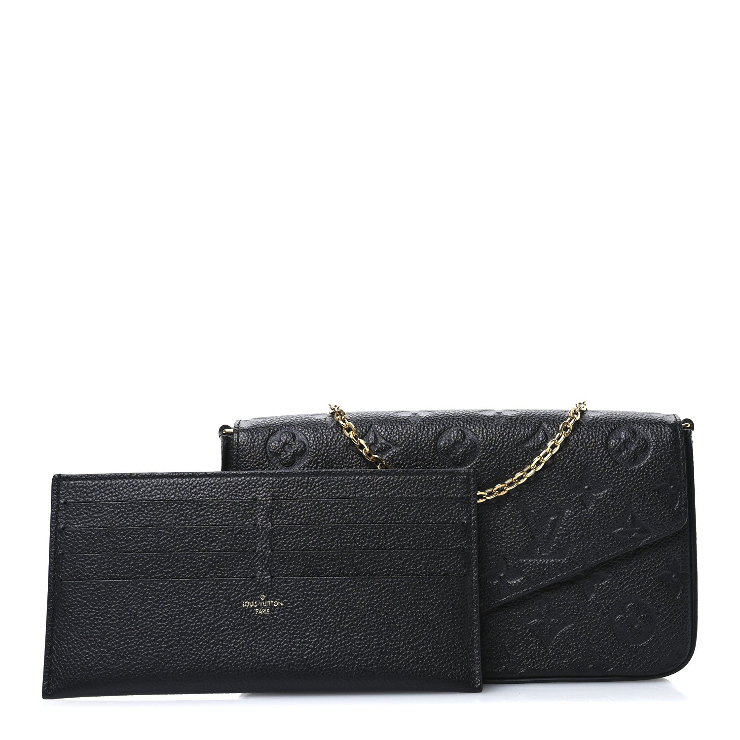 Louis Vuitton Empreinte Pochette Felicie Chain Wallet Black 3 of 11