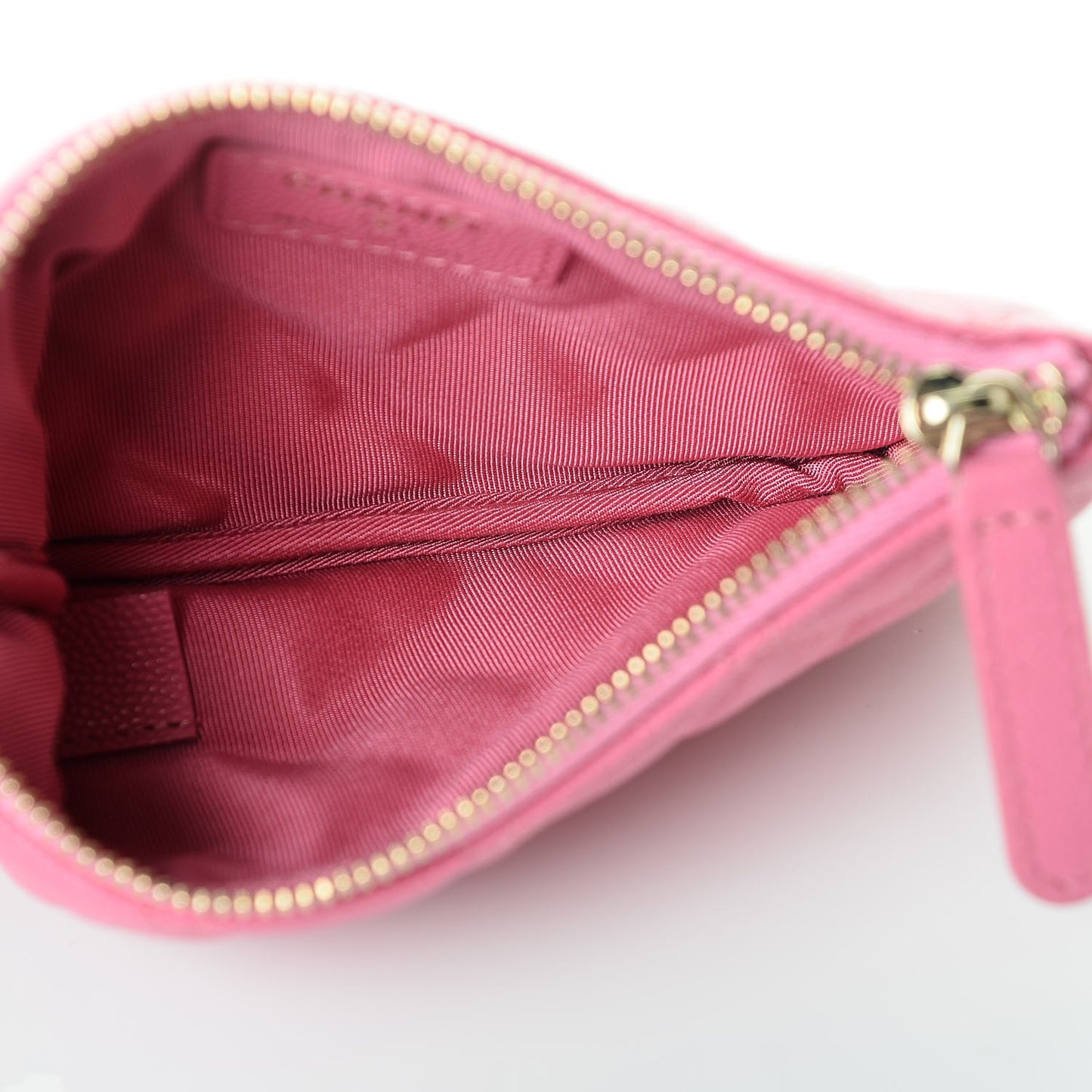 Caviar Quilted Small Cosmetic Case Pink