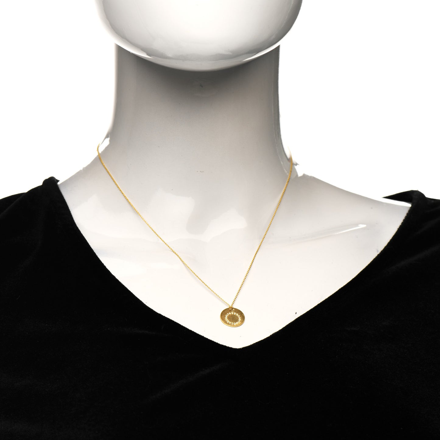 18K Yellow Gold Diamond Tiny Treasures Initial O Pendant Necklace