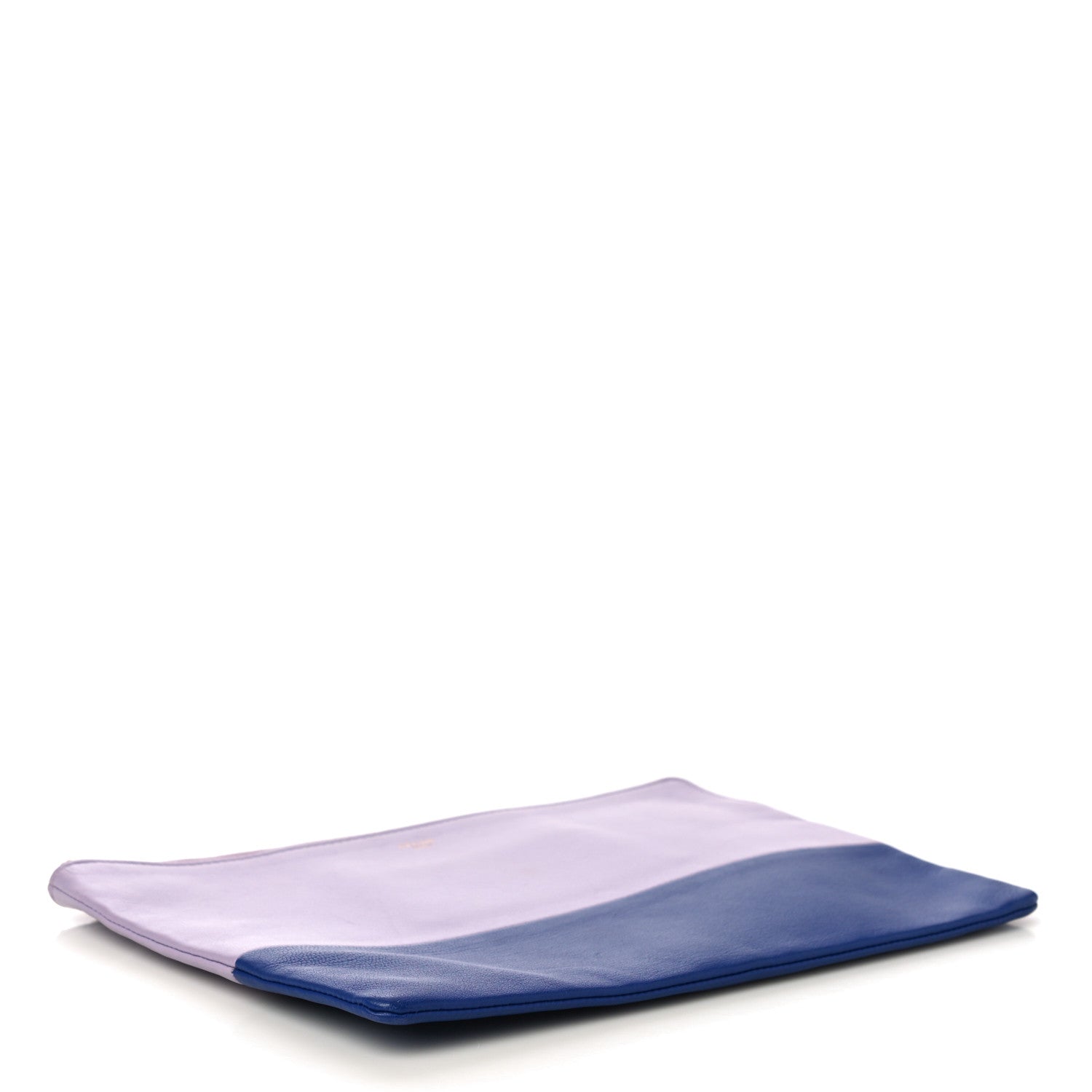 Celine Smooth Lambskin Bi-Color Solo Clutch Pouch Light Purple Royal Blue 4 of 10