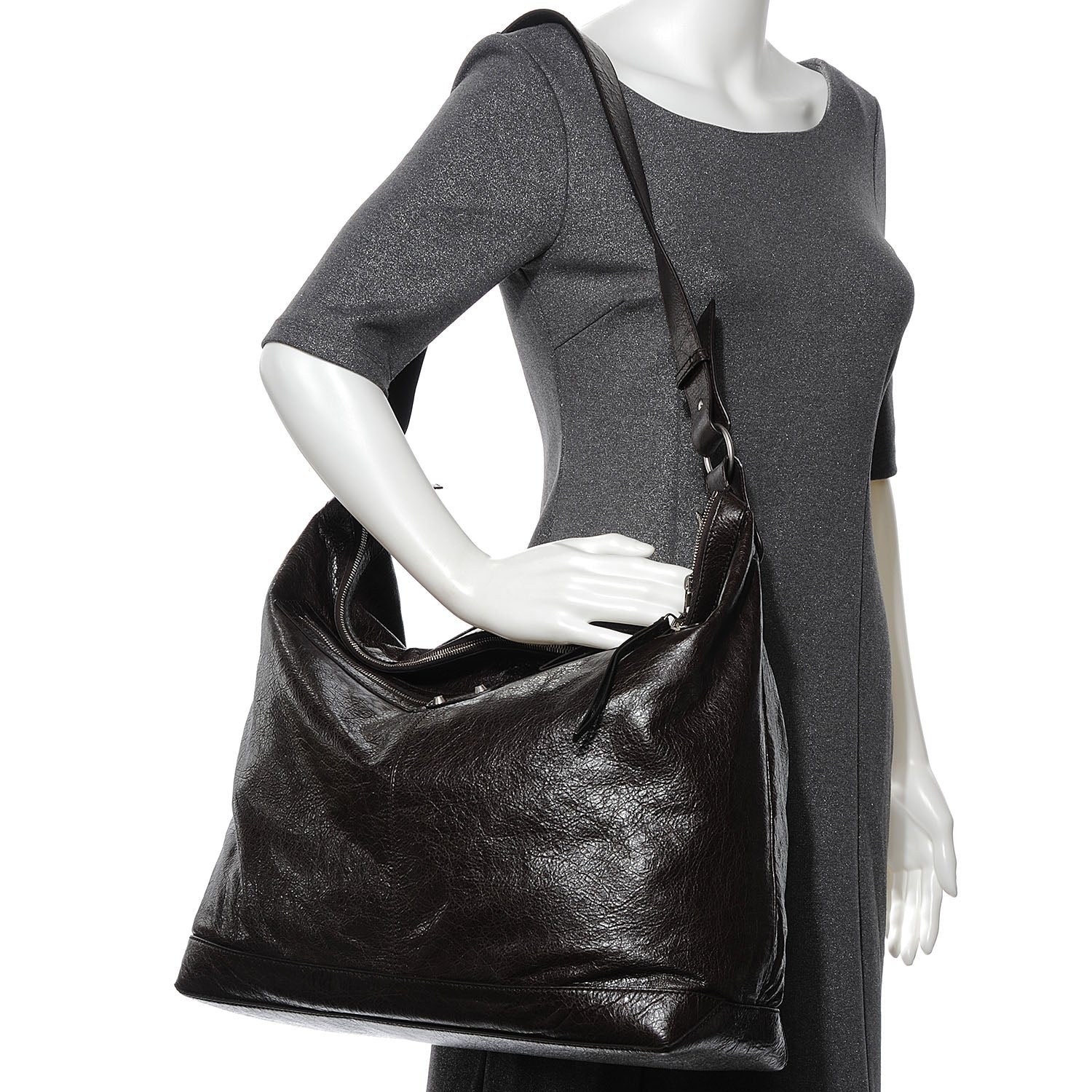Balenciaga Agneau Courier Cigare Fonce 2 of 7