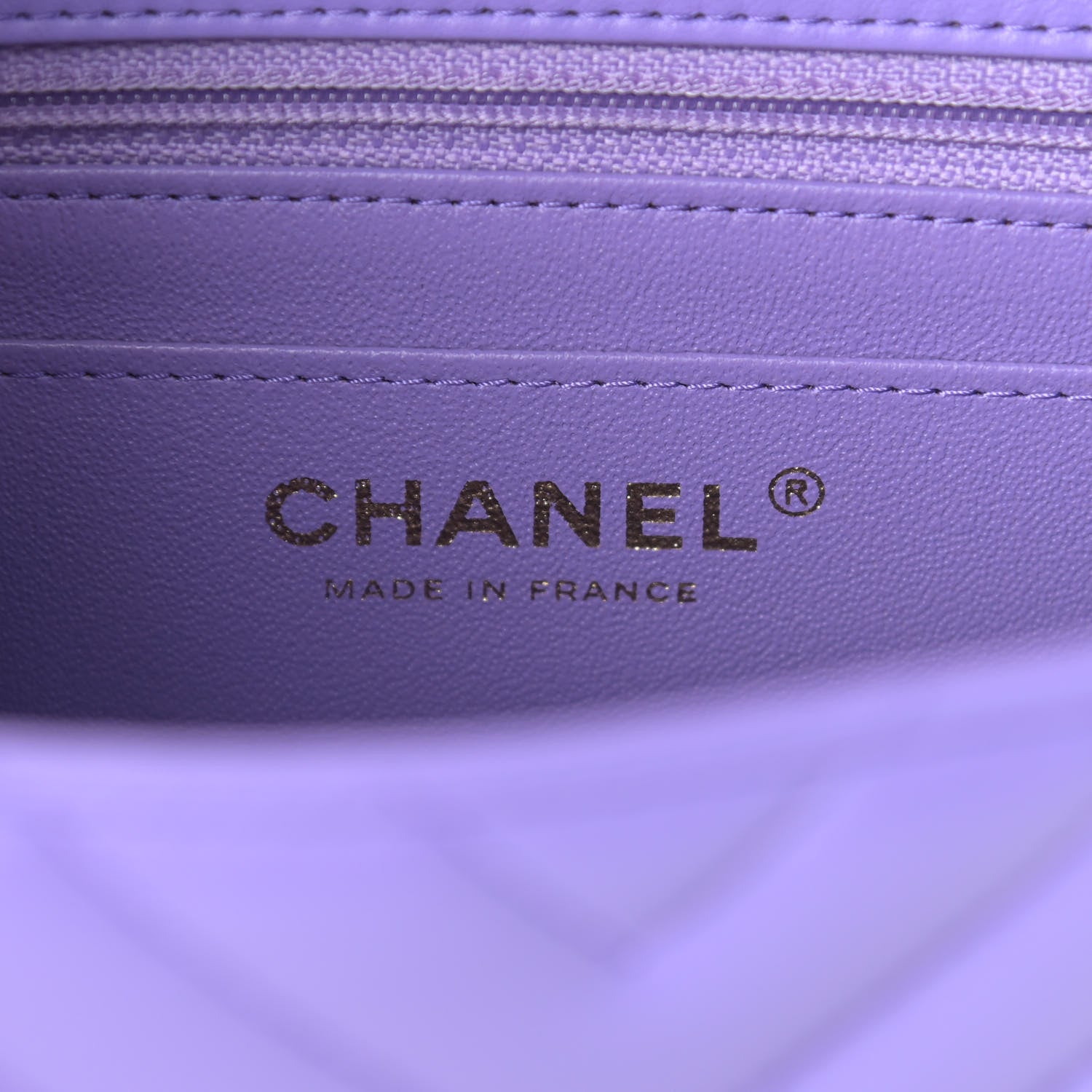 Chanel Lambskin Chevron Quilted Mini Square Flap Purple 6 of 9