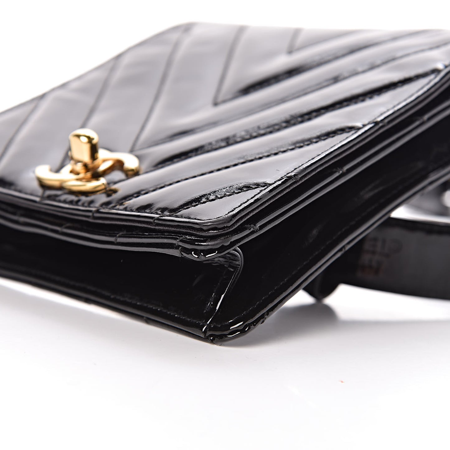 Patent Chevron Quilted Belt Bag 70 28 Black