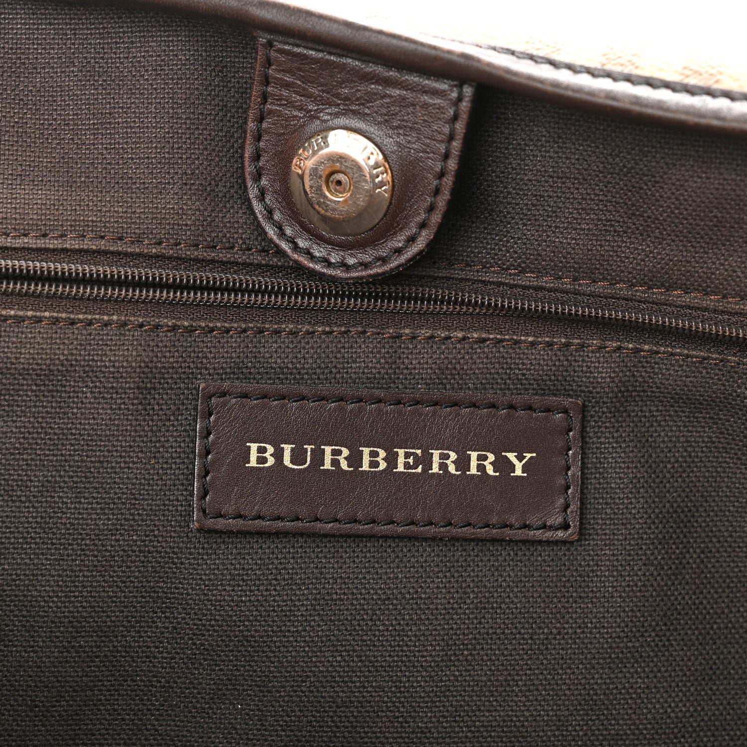 Burberry Haymarket Check Large Nick Tote Chocolate 6 of 14