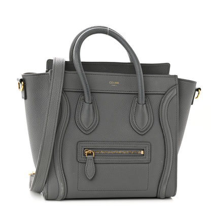 Celine Drummed Calfskin Nano Luggage Kohl 1 of 16