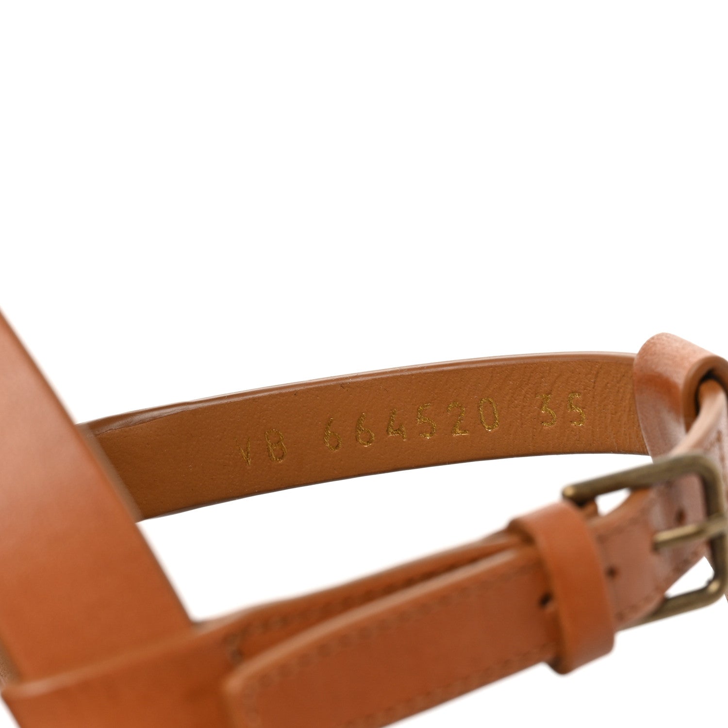 Saint Laurent Calfskin Cassandra Monogram Sandals 35 Brown 8 of 10